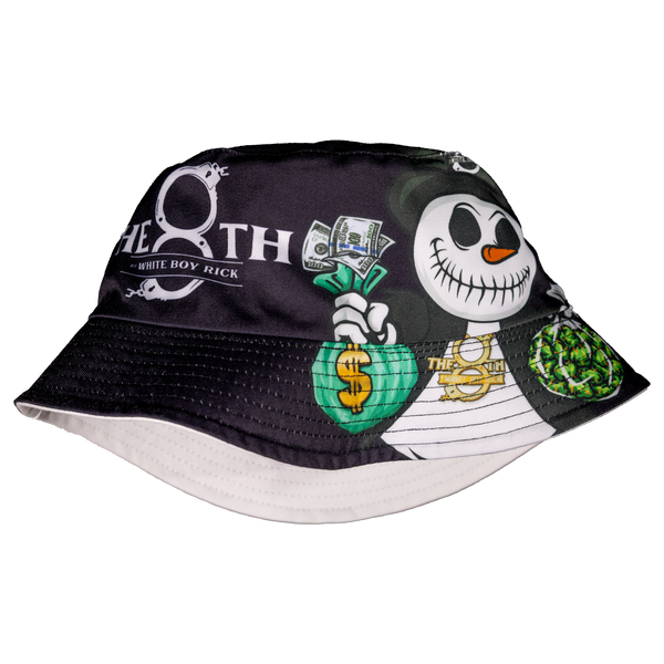 Reversible Snowman Bucket Hat - Black/White