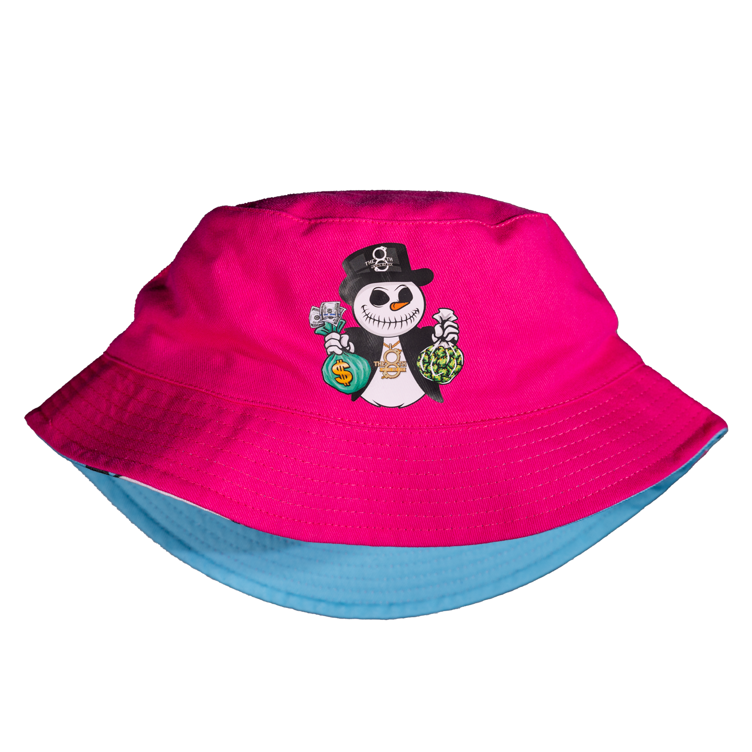 Reversible Snowman Bucket Hat - Miami Pink/Blue