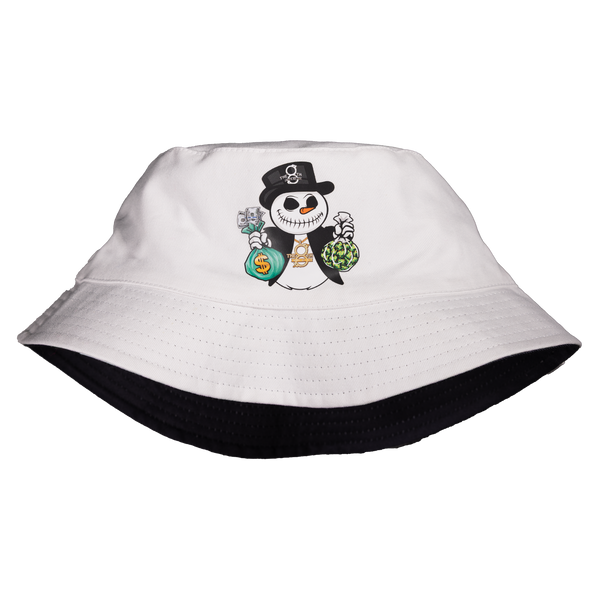 Reversible Snowman Bucket Hat - Black/White